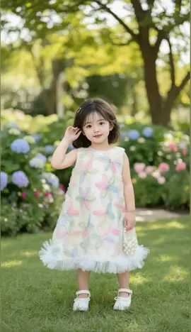 Váy Sát Nách Hoa Đính CƯờm Siêu Yêu Cho Bé - Đầm Công Chúa Thiết Kế Bé Gái 