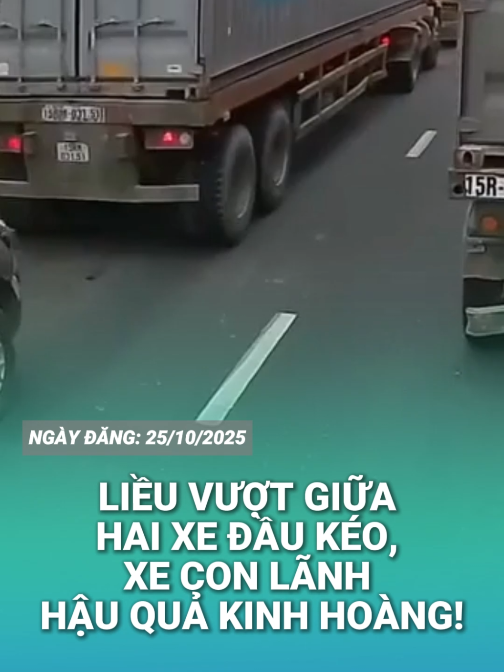 Khoảnh khắc thót tim 😨 Xe con liều mạng chen giữa hai xe container đang di chuyển trên đường cao tốc 🚛🚗🚛 Chỉ một giây vội vàng có thể đổi bằng cả mạng sống #TaiNanGiaoThong #TinNong #AnToanGiaoThong #XeContainer #XeHoi 
