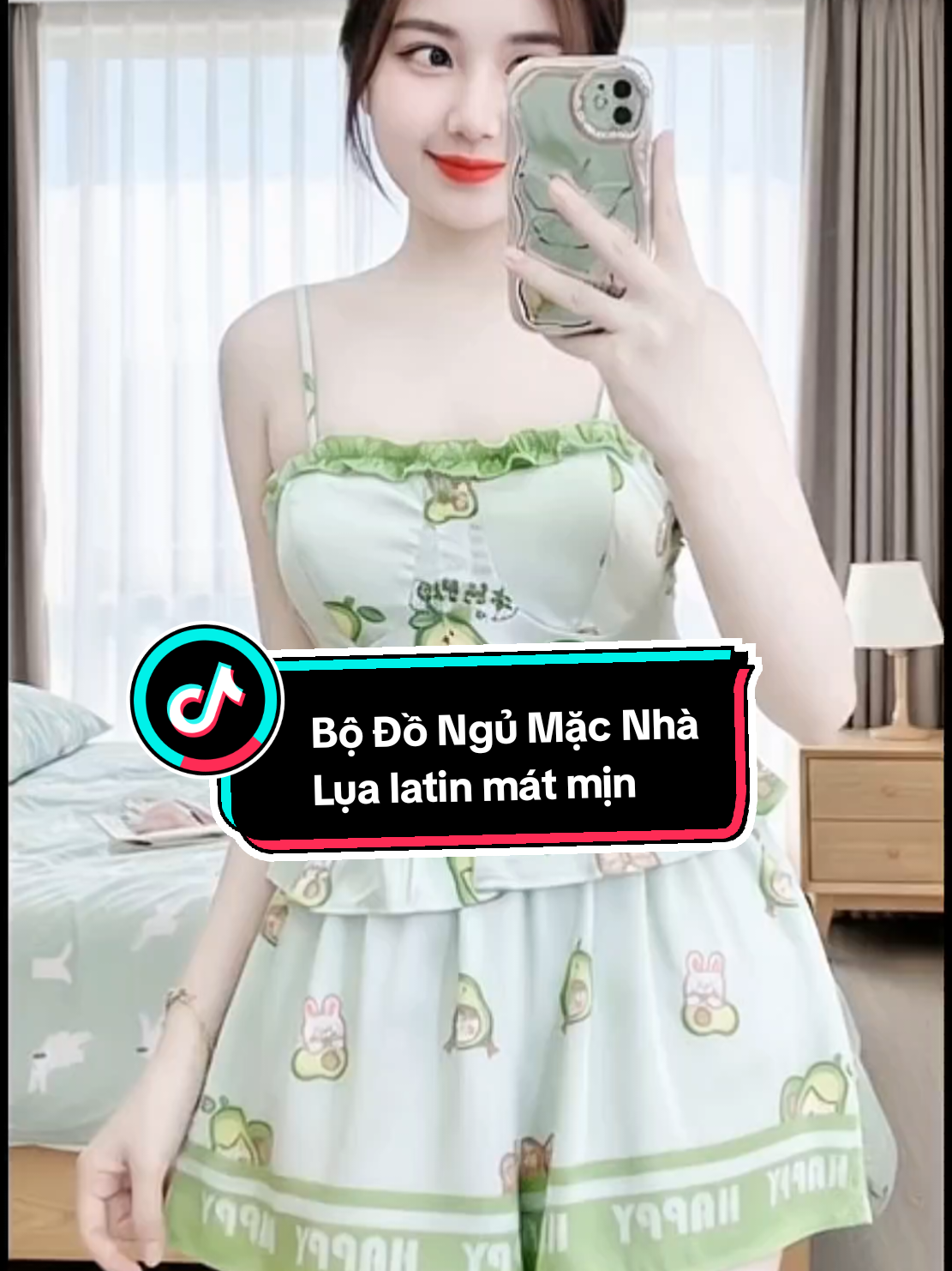Bộ Đồ Ngủ Mặc Nhà , Lụa latin mát mịn tôn vòng 1 cho chị em! #bongumacnha #setbongu#dongunu #xuhuong 