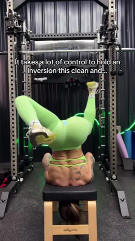 Finally got a yoga inversion bench!! Had to try it out in the green yoga set! How’d I do?