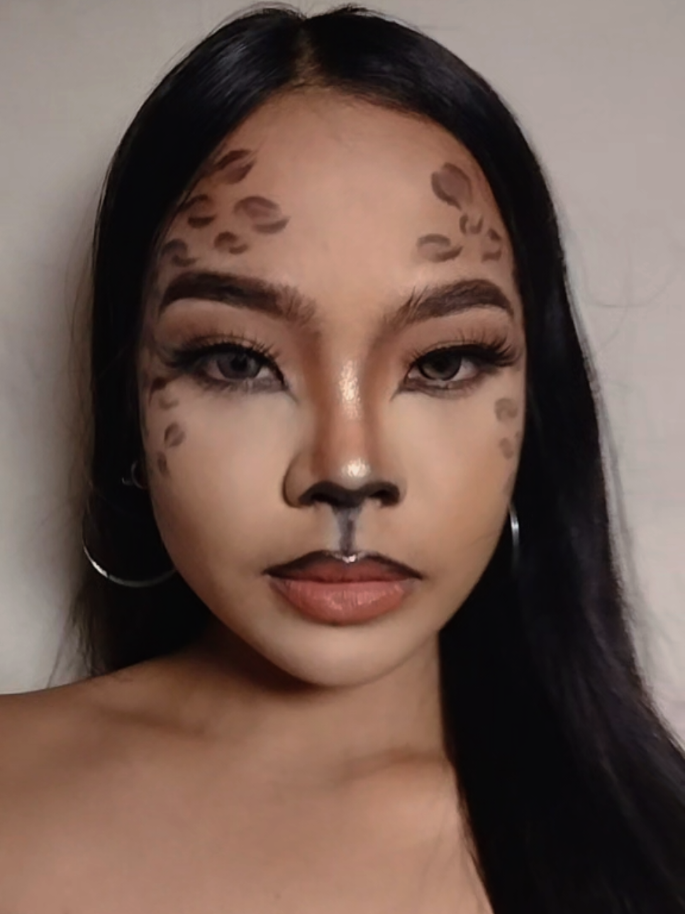 ongkeh? ongrrr 🐆 .  .  .  .  .  #leopardmakeup  #makeuptransformation  #halloweenmakeup 