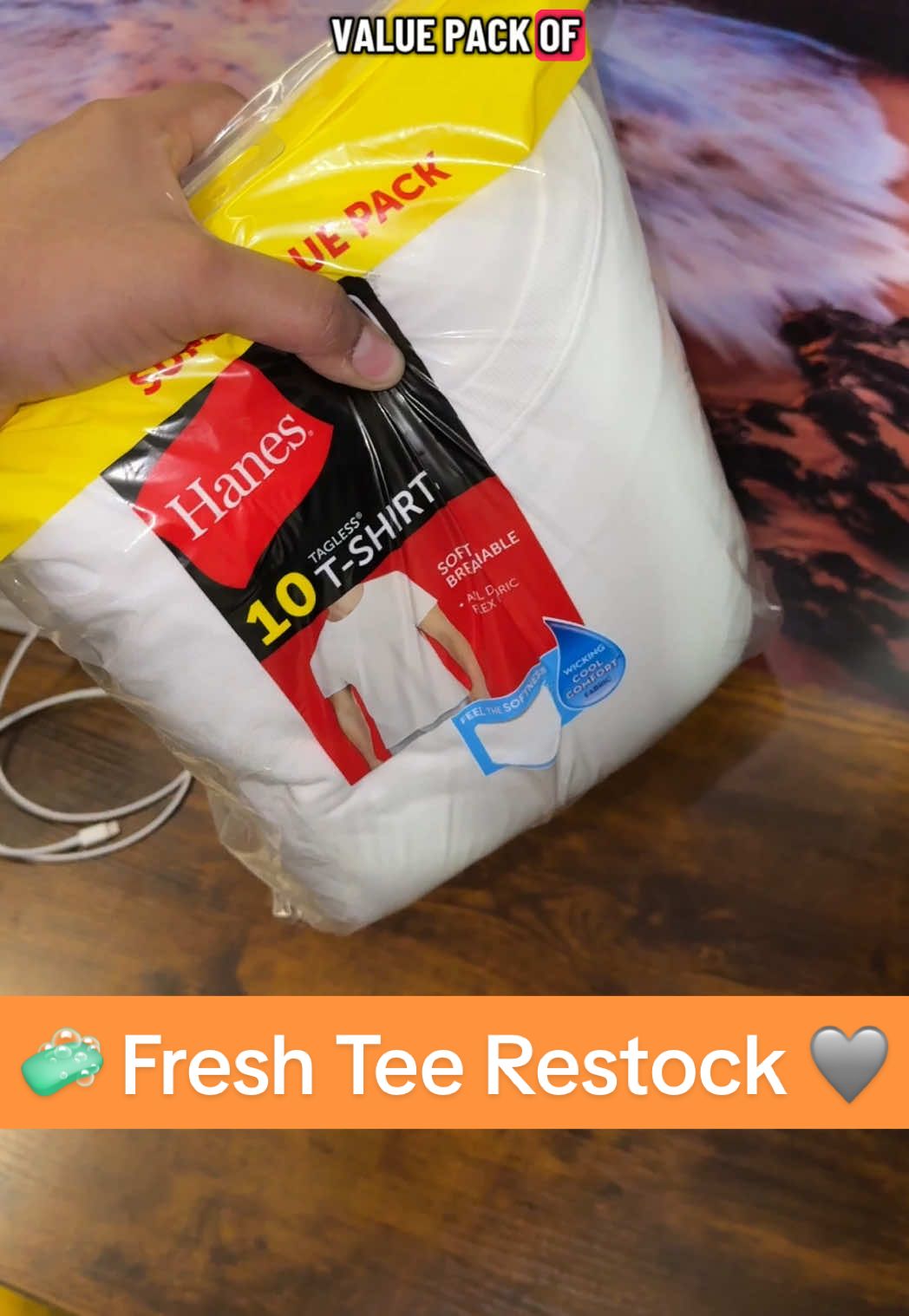 Every guy needs these — no logos, no nonsense 👕 Soft, breathable, and moisture-wicking Hanes tees built for all-day comfort. Perfect as undershirts or everyday basics. ✅ 10-pack value set ✅ Stretch fabric stays fitted ✅ Trusted Hanes comfort #tiktokshop #mensstyle #wardrobestaples #everydayessentials #dealsforyoudays