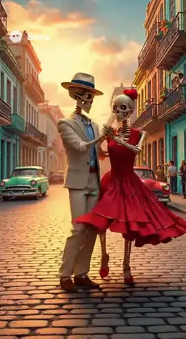 Salsa Dancing Cuban Skeletons #dance #cubanos #skeleton #halloween 