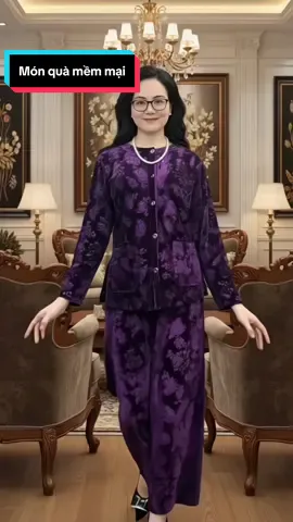 Bộ đồ bà ba chất nhung tặng bà, tặng mẹ , bộ đồ trung niên #hoale4mua #bodotrungnien #botrungnien #quatangme #dobotrungnien 