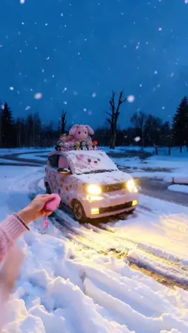It's snowing, so I quickly drove my electric car home.🌨️❄️ #ElectricVehicles #car #fyp #snow #MiniCar 