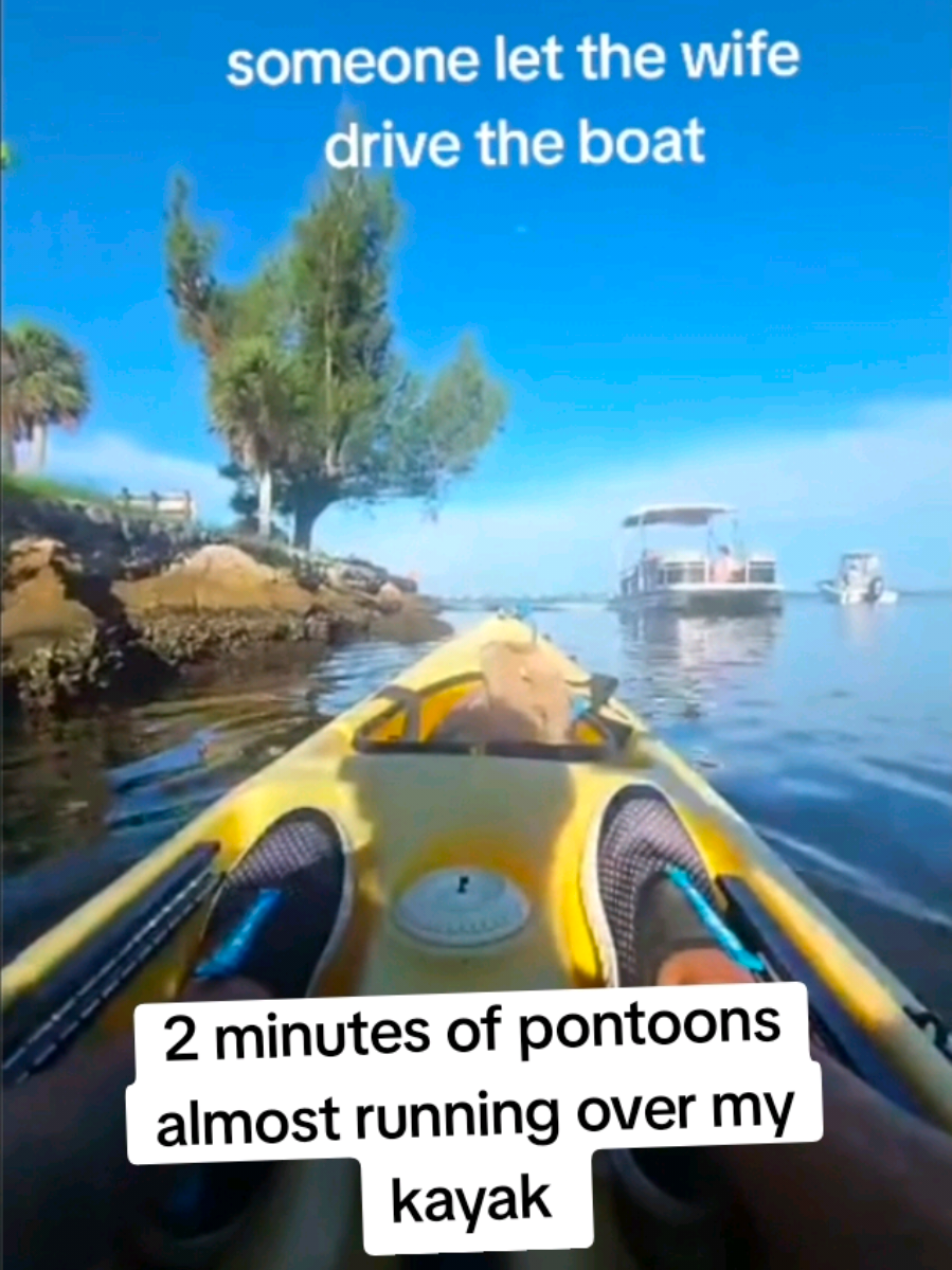 Someone's gotta do something about these reckless pontoon boats out here on the lake! there's no reason why they should be going this fast around a kayak under paddle also they always trail a 3 or 4 foot wake behind the boat nearly flipping my kayak anytime im on the water
