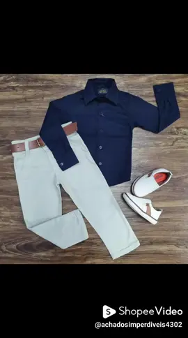 👕✨ Conjunto Social Infantil ✨ Camisa azul + calça nude — estilo e elegância para os pequenos em qualquer ocasião! 💙🤎 Perfeito para festas, eventos e momentos especiais. 📎 Link na bio #modainfantil #roupainfantil #conjuntosocial #lookinfantil #modakids 