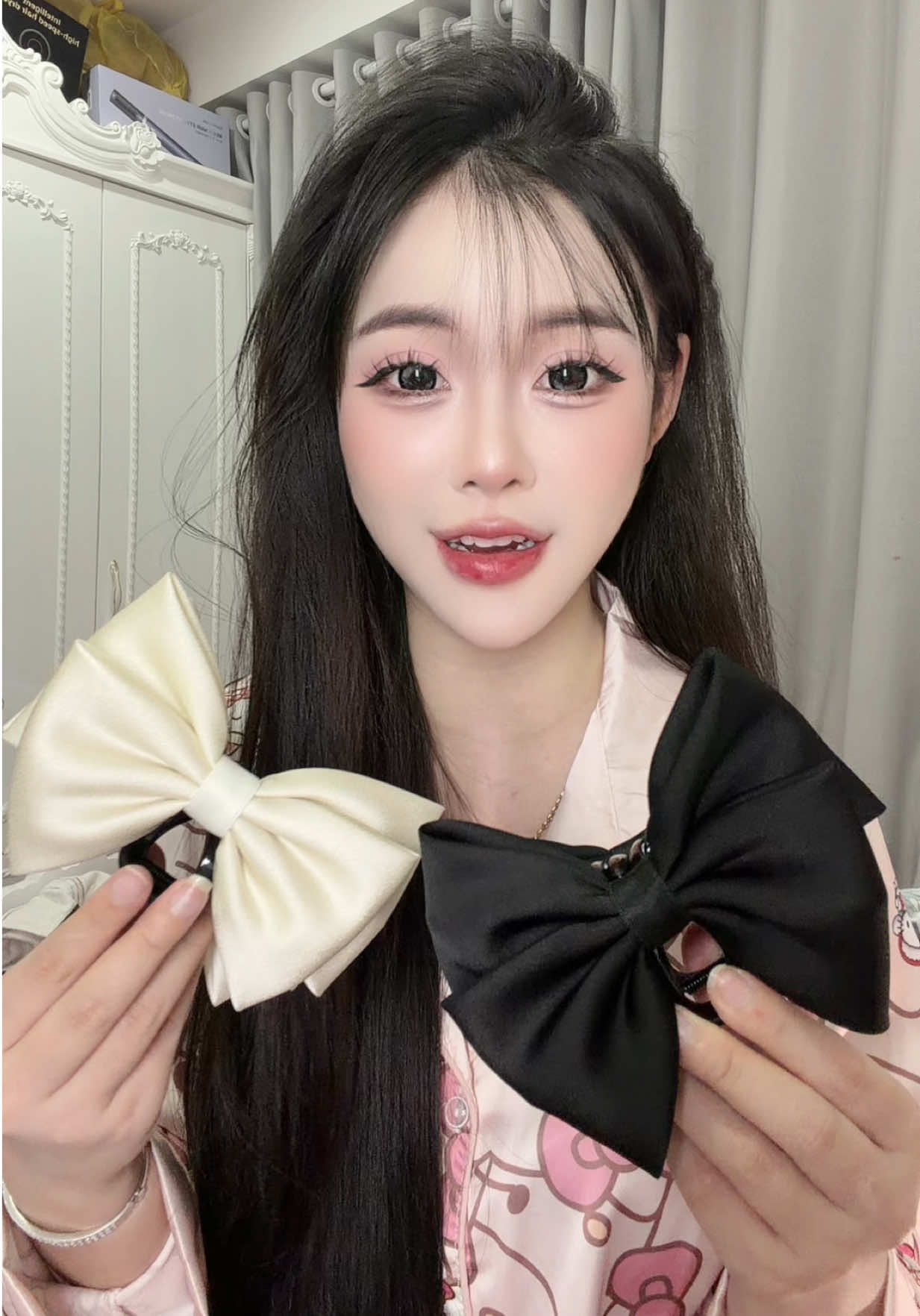 Kẹp lụa sang chảnh 😍 #xuhuong #keptocxinh 