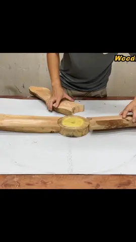 Efficient Woodworking Project From Firewood // Coffee Table Design With Many Beautiful Curves #amazing #woodworking #woodwork #carpenter #fyp 