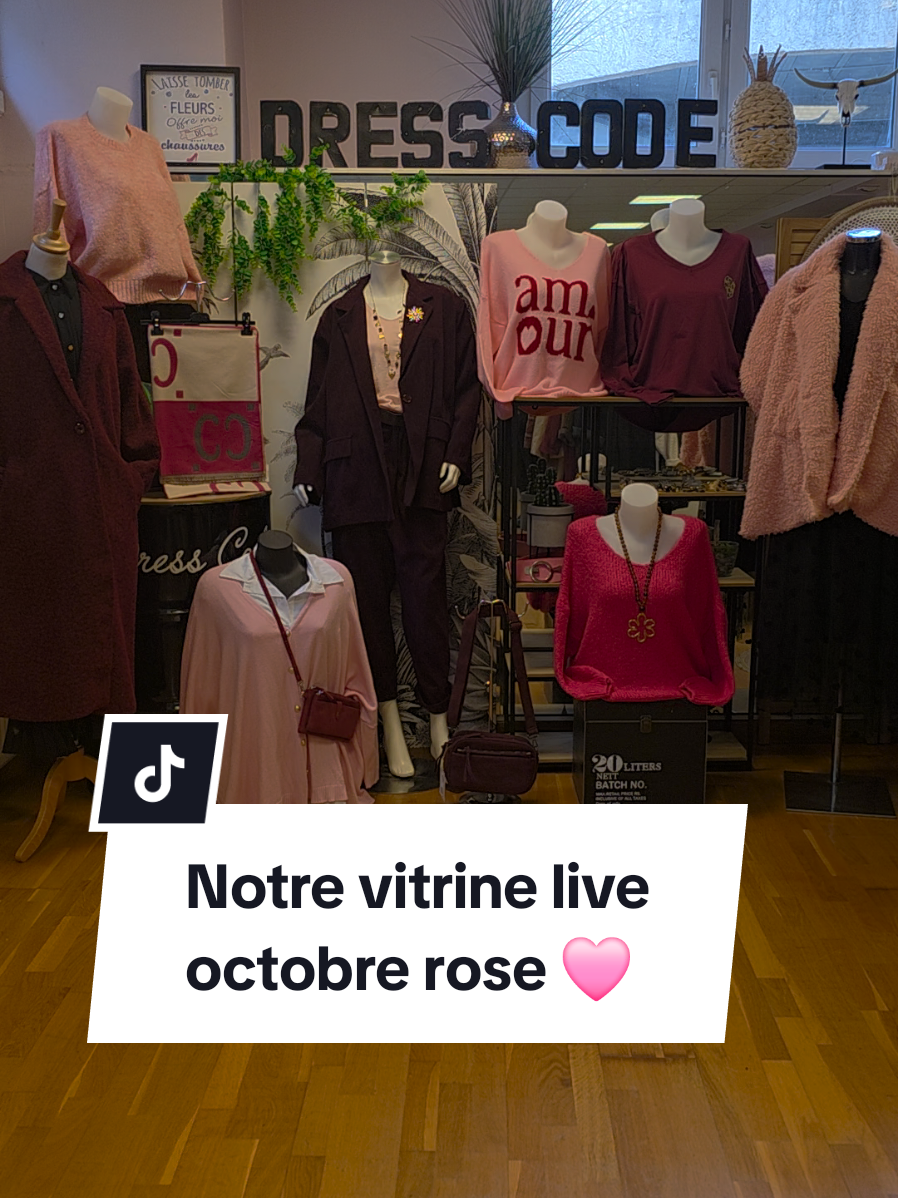Et toi ? tu aimes cette association rose et bordeaux ? #creatorsearchinsights #boutique #octobrerose  #vitrine #vetementsfemmes 