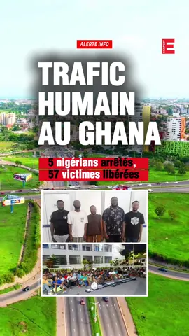ALERTE INFO : La police ghanéenne a porté un coup dur au trafic humain en démantelant un vaste réseau opérant dans la région de Community 25, à Adom Estates.  L'opération, menée le 22 octobre 2025 par le Département d'investigation criminelle, a permis l'arrestation de cinq ressortissants nigérians et la libération de 57 victimes, toutes originaires du Nigeria.  #Info #flash #BreakingNews #information #AlerteInfo  