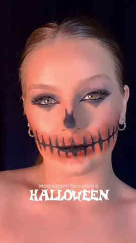 make fácil para o Halloween 🎃 #tutorialmakeup #halloweenmakeup 
