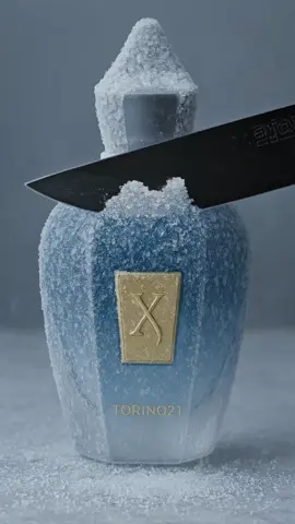The cut on the frozen Xerjoff Torino21 is so satisfying..🌊🥶#parfum#viral #asmr #satisfyingvideos #cut 