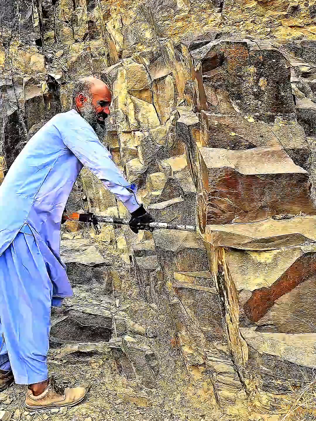 Risky Job of Real Miners 🧱 #shorts #stonemining #treding #viral #mininglife