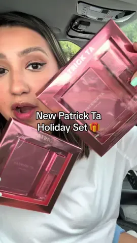 Have you seen the new @Patrick Ta Beauty holiday sets!  Two new exclusive blush shades only in this @patrick ta glow and gloss gift set! 🎁 Full size products! #patricktagiftandglow #patrickta #patricktaholidayset #holidaygiftideas #patricktablush 