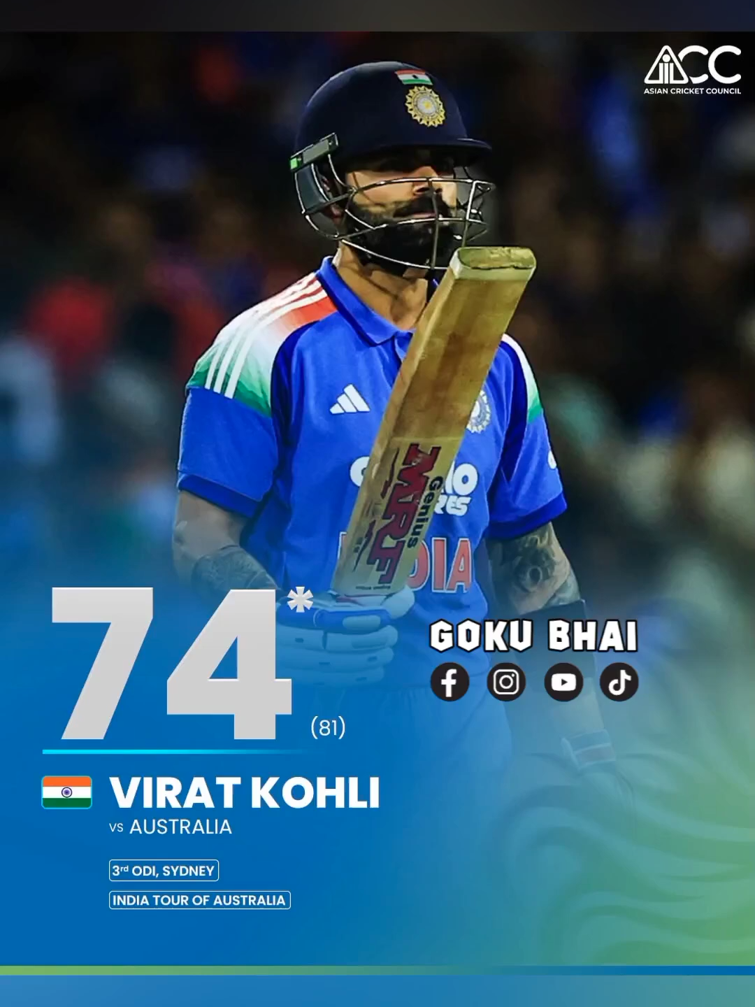 Virat Kohli 74(81) vs Australia🦘🤣 #viratkohli #indvsaus #gokubhai #rohitsharma #virat #kohli #king