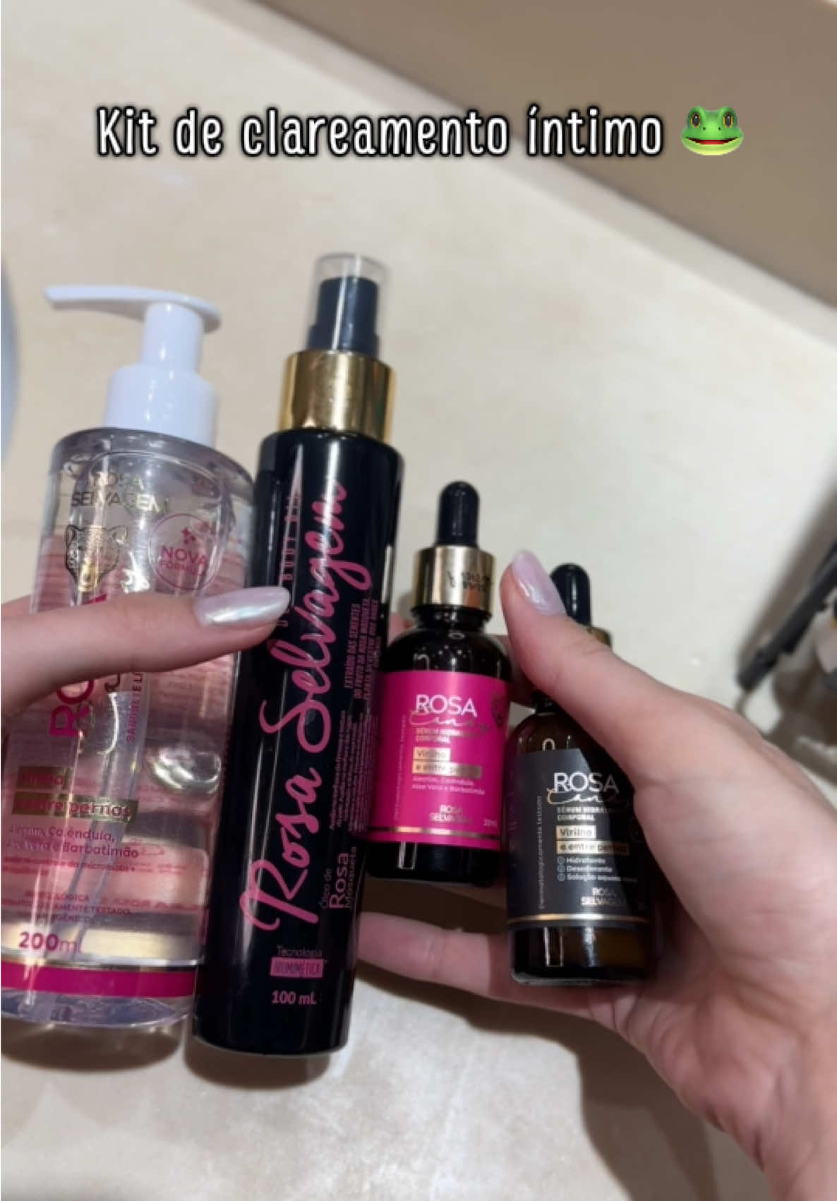Produtos de cuidados íntimos que estou amando e a Mirela teve muito resultado #clareamentointimo #cuidadosintimos #rosaselvagem #kitdamirella 