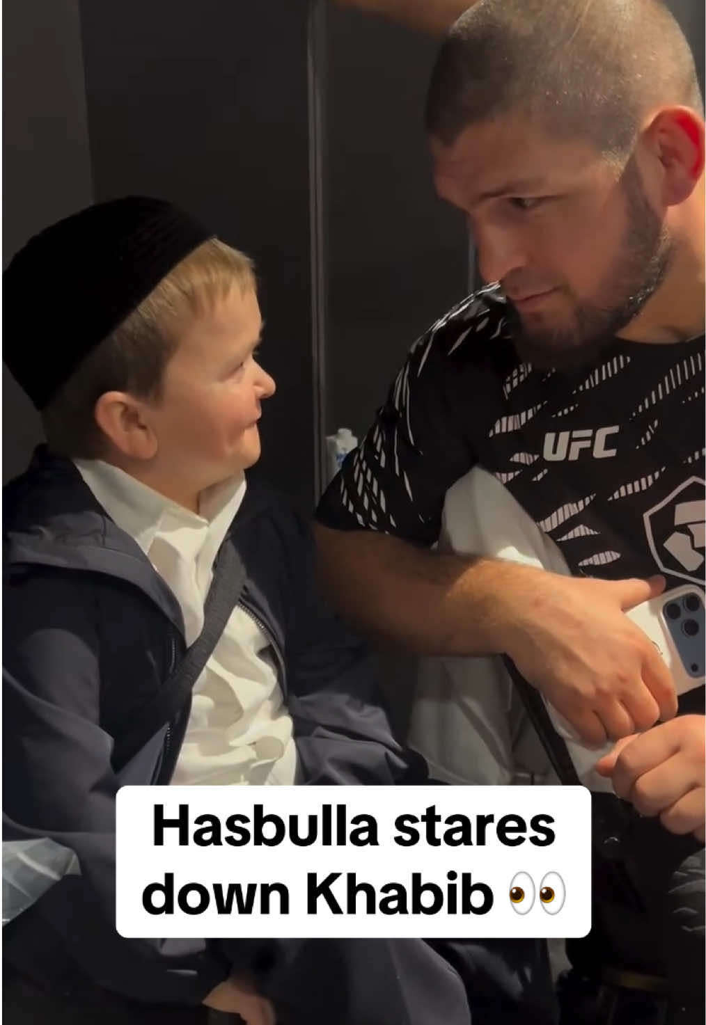 The faceoff you’ve been waiting for 😨 (via akajav/IG) #UFC321 #mma #khabib #hasbulla 