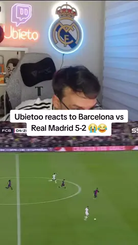 Ubietoo reacts to Barcelona vs Real Madrid elclasico 5-2 😂 😭 #realmadrid #barcelona #footballreaction #viral #fyp 