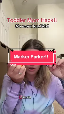 You can tell a mom invented this because these markers dry up so quick!! #MomsofTikTok #toddlermomhacks #toddlermusthaves #sharktankproducts #markerparker 