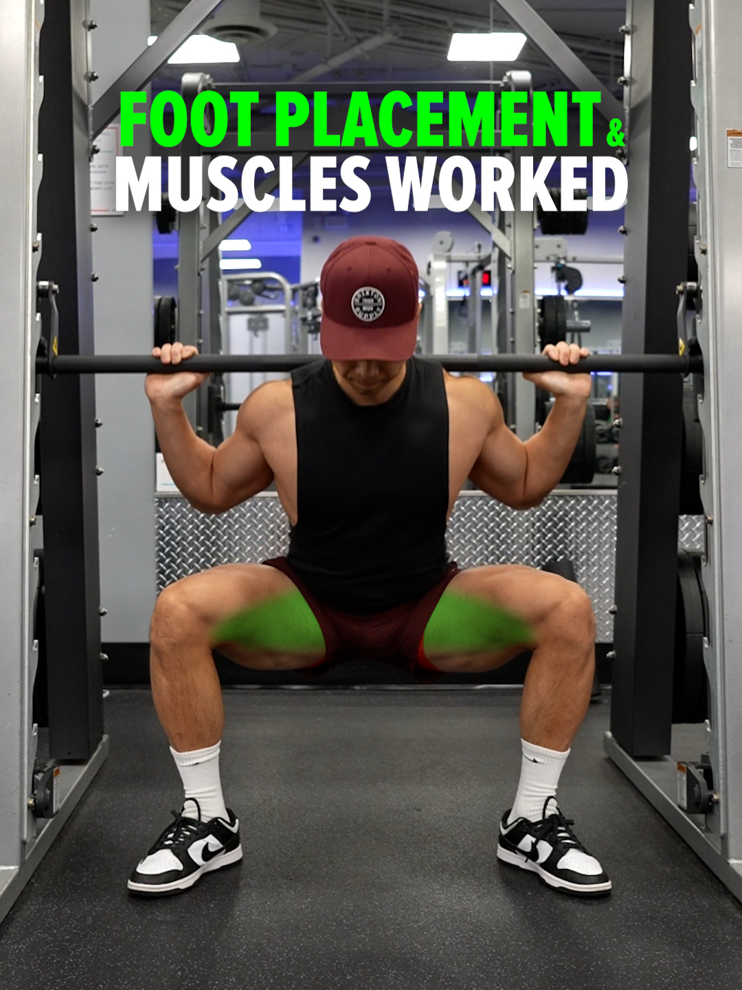 Size & Shred Program 👉 deltabolic.com  (link in bio) 🦵 Foot Placement & Muscle Emphasis Leg Press • High Foot Placement → Emphasizes glutes & hamstrings • Low Foot Placement → Emphasizes quads • Wide Foot Placement → Emphasizes adductors (inner thighs) Smith Machine Squat • Feet Forward (greater forward lean) → Emphasizes glutes & hamstrings • Feet Under Bar (more upright torso) → Emphasizes quads • Wide Stance → Emphasizes adductors (inner thighs) #legexercises