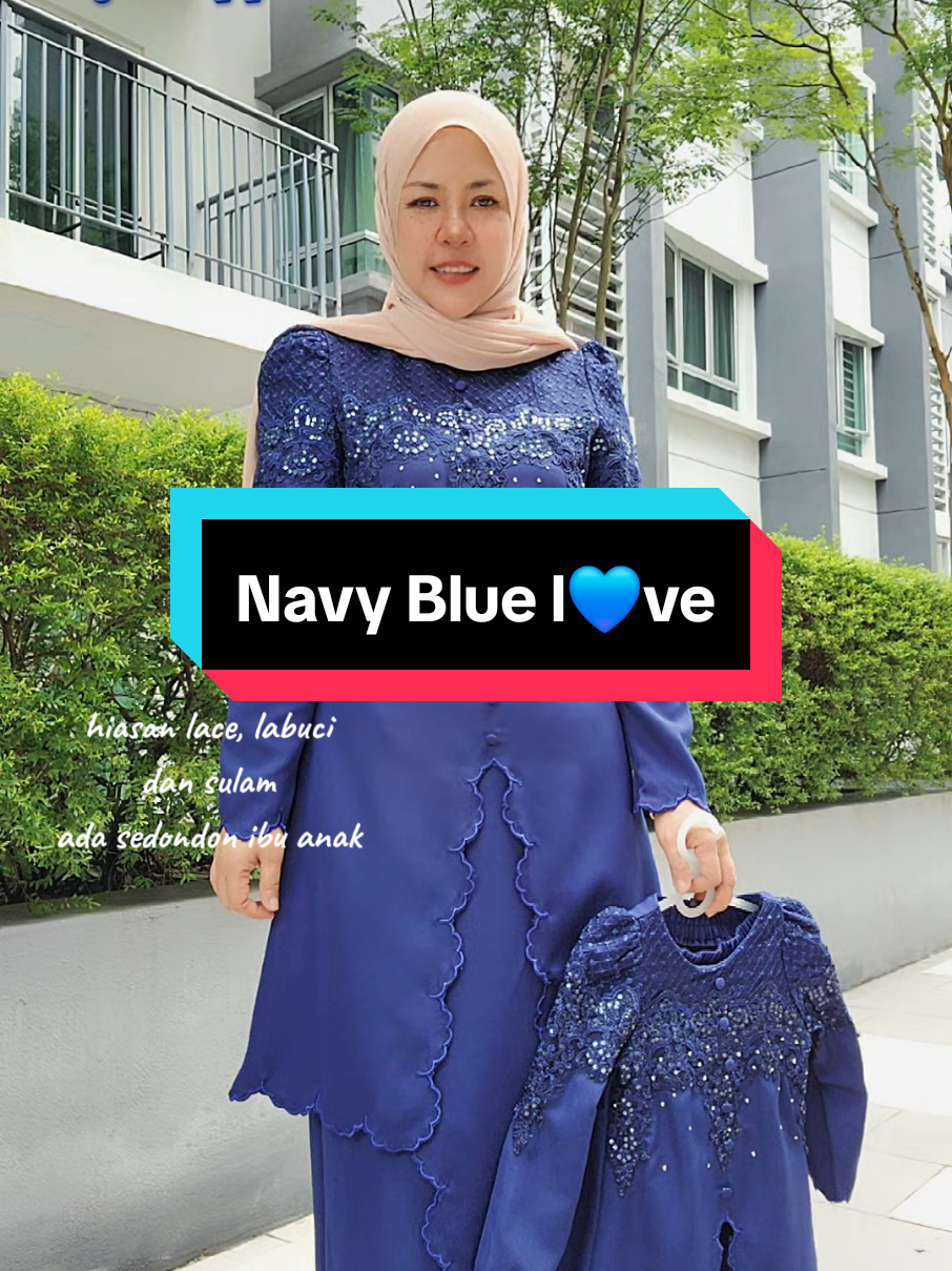 cantiknya pakai sedondon ibu dan anak raya nanti 💙. #bajukurung #bajuraya2026 #sedondonibudananak #kebayamodern 