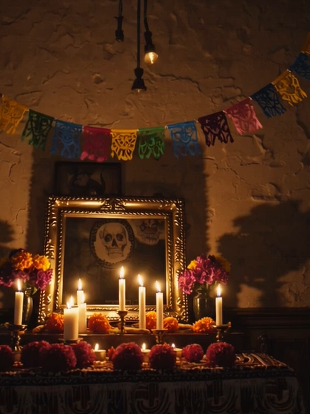 🕯️ El altar que no debía encenderse… Una familia encendió su ofrenda por su abuelo… Pero esa noche, las velas se encendieron solas. Y lo que regresó no era él. #DiaDeMuertos #HistoriasDeTerror #LeyendasMexicanas #Leyendas #Misterios #Paranormal