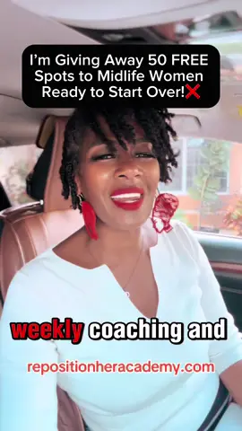 ✨ I’m giving away 50 FREE seats to my RepositionHER Academy — for midlife women ready to rebuild, rebrand & restart their life and income online. 💻💪🏽 If you’re 40+ and ready to find your confidence, purpose & digital power again… this is YOUR moment.  #midlifewomen #genx #digitalproducts #WomenOver40 #womenover50 