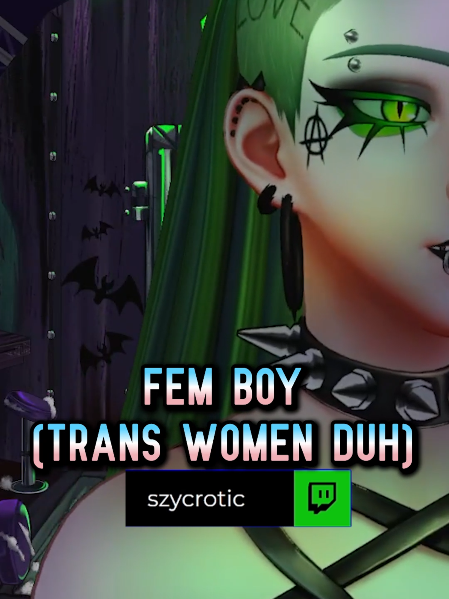 send them TO ME #storytelling #vtuber #transfem #twitch #hrt #streamer #twitchclips #greenhair #trans #vtubing #clickertraining