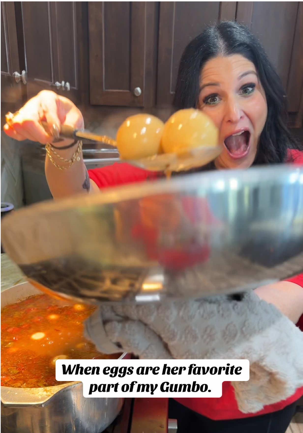 When Bestie doesn’t wanna share her eggs😆 @@ERICA & MORGAN ##Eggs##Gumbo##BFF##eggwhoreder