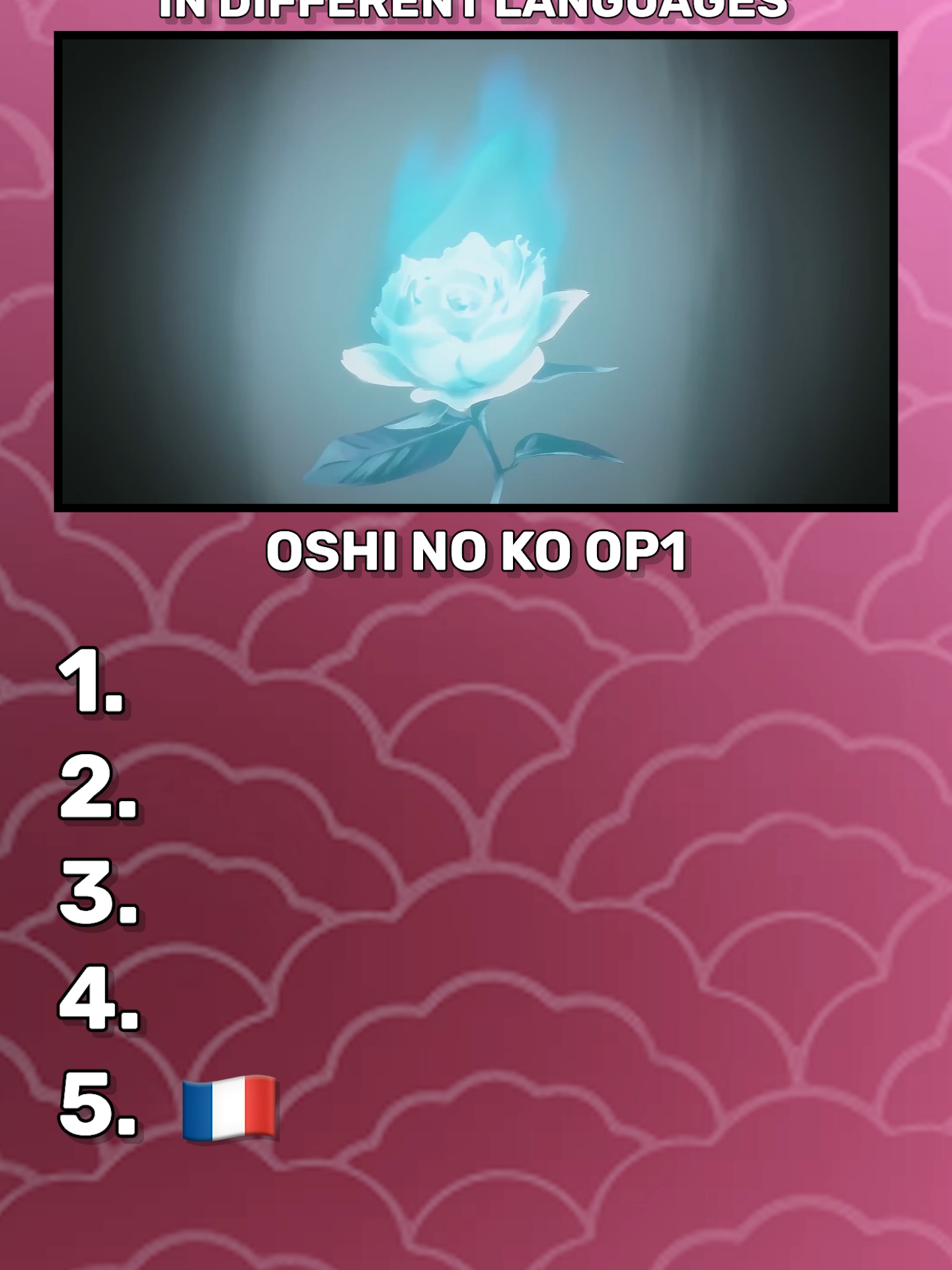 Ranking anime openings in different languages! #anime #opening #oshinoko