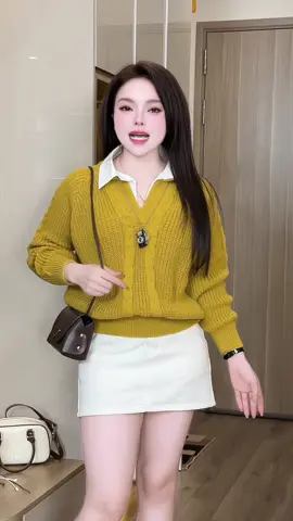 Áo len vặn thừng mix cổ sơ mi đẹp mê các bà nhanh tay rinhh liền nha ##aolennu##aodetkim##aodetkimnu##aolen##aolenquangchau