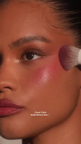 Fall GNO glam💄 Recreate this rich berry flush with Cheek Thrills shade ‘Wine & Dine’ — layering satin cream, luminous balm, & velvet powder🍷