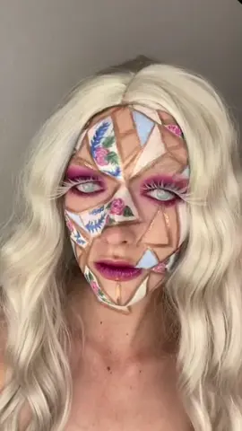 Broken glass #halloweenmakeup 💕 #makeupartist #viral #transformation 