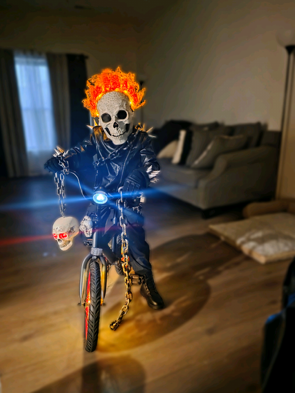 Cosplay Gosh rider ☠️💀/ Mamá tiene un mini vengador fantasma 😍💀  #Hallowen #costume  #goshrider #cosplay 