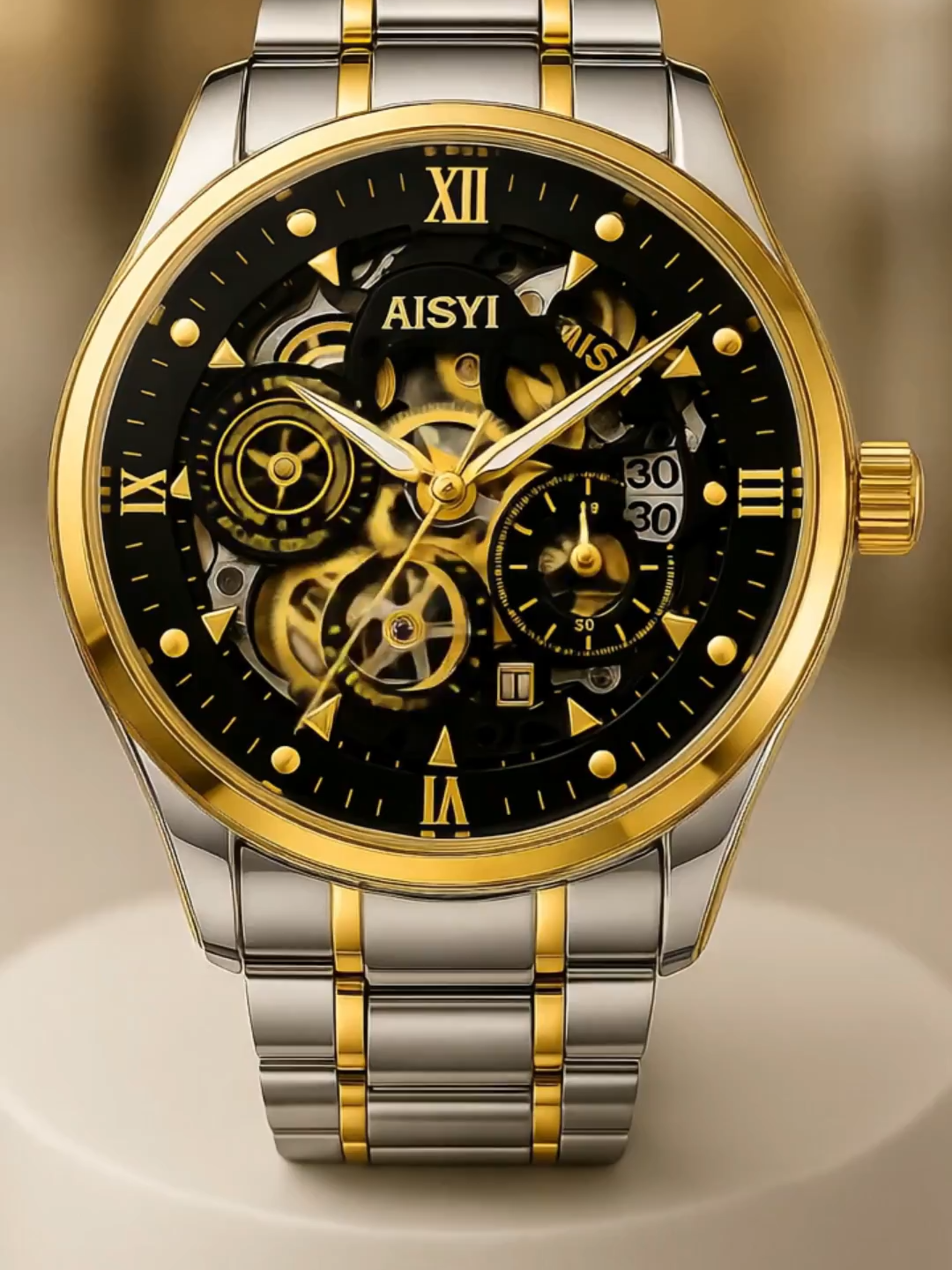 ⚙️ AIYISHI Chrono Steel — Power Meets Precision Ketegasan emas dan perak berpadu menciptakan kesan mewah yang tak berlebihan. Desain chronograph yang detail, mencerminkan jiwa maskulin modern: berani, elegan, dan penuh percaya diri. Siap tampil berkelas di setiap kesempatan — dari bisnis hingga gaya kasual harian. #AIYISHIWatch #JamTanganPria #GayaElegan #ChronographStyle #SteelLuxury #ModernGentleman