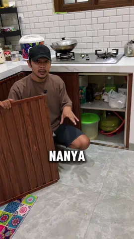 Kabinet bawah kolong dapur pakai wpc panel lebih awet gak gampang lapuk  #kabinetdapur #wpcpanel #relkolongdapur #promoguncang1010 