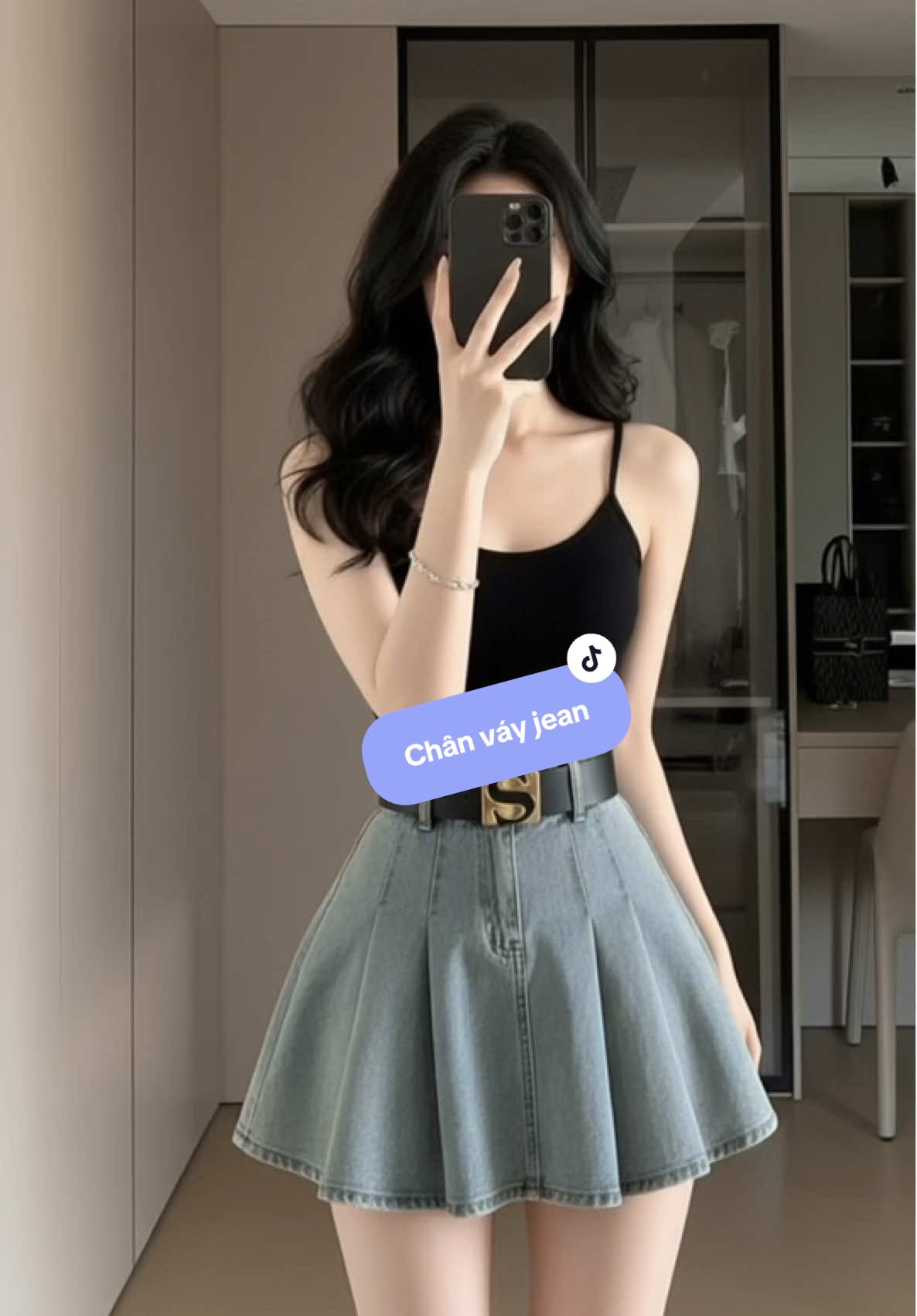 Em Chân váy jean này giữ độ bồng nhất định, dễ chịu , ko bị nhăn. Diện em này là chuẩn style trẻ trung, sành điệu #phoidoxinh #myoutfit #chanvay #jean 