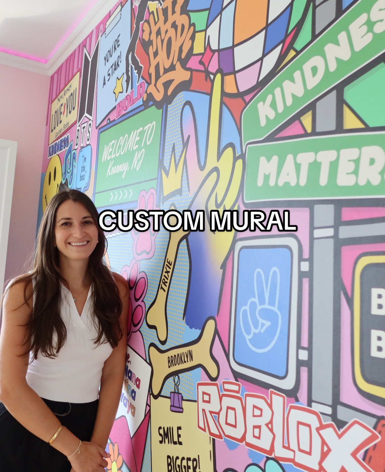 One of the most meaningful murals I’ve ever created!! So honored to be part of this amazing George to the Rescue episode and to bring color, joy, and positivity into this amazing family’s home. Their story is one of resilience, love, and hope and I wanted every inch of this mural to reflect that 🫶🏼 Seeing their reaction reminded me why I do what I do 🥹  Watch the full episode on YouTube to see the incredible transformation and the family’s reaction 😱 #georgetotherescue #customwallpaper #wallart #muralist 