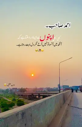 احمد صاحب۔ کبھی کبھی اپنوں سے ایسا درد ملتا ہے کہ آنکھ میں آنسو تو نہیں آتے مگر دل بہت روتا ہے ۔🥹☹️#آداب۔عشق #plzviral🥺🥺🙏🙏foryoupage #foryou #unfreezemyacount #poetry @Nimra Mehra 