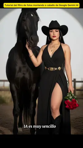 Tutorial del filtro de fotos montando a caballo de Google Gemini AI😘😘👆#capcut #capcutpioneer #capcutforus #caballo #geminiia 