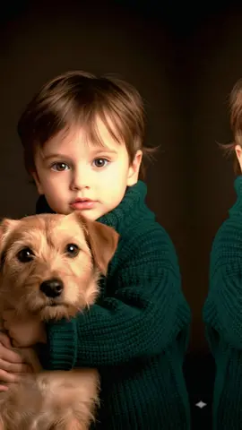 Gimini AI Photo Editing baby Copy Paste Prompt  Gimini AI Photo baby boy photo Editing  for More photo editing idea and prompt   اکاؤنٹ فالو کیجیے ، ویڈیوز کو لائکس کیجیے اور شیئر کیجیے  Prompt 👇👇👇👇 For Prompt Like video and type Prompt in comment section  Prompt: Using the photo i uploaded create a  portrait of a 11 months old baby boy  in golden light, Face same like uploaded reference image ultra-detailed skin texture, high resolution, cinematic lighting, HDR, shallow depth of field, crisp focus  with voluminous, messy brown hair and striking bright brown eyes. He wears a chunky, oversized dark teal-green knit turtleneck sweater. He is holding a scruffy, light brown terrier-mix dog, and both he and the dog are looking directly at the camera with a soulful, matching gaze. The background is a dark, moody studio black. The lighting is soft but directional, emphasizing the rich textures of the boy's hair, the dog's fur, and the knitwear. Skin a little fairer #creatorsearchinsights #gimini #prompt #photoediting #foryou 