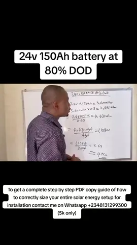 24v 150Ah battery at 80% DOD