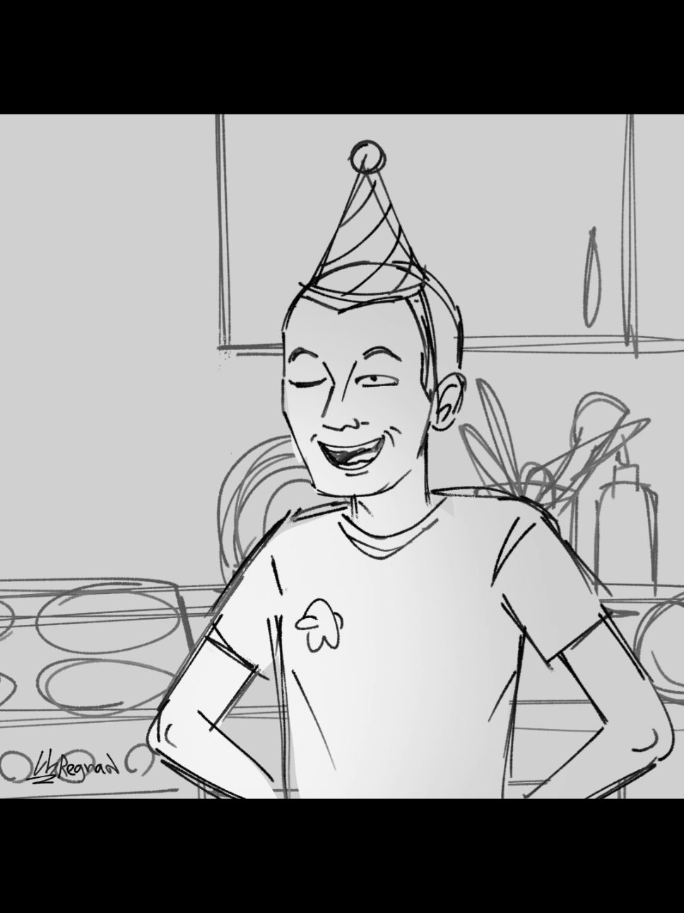 #NINAH #NOIMNOTAHUMAN  no se que edad tendrá el prota pero el audio le queda muy bien, olvidemos que se me olvidó ponerle el gorro de cumpleaños al final ekisde #fanart #meme 