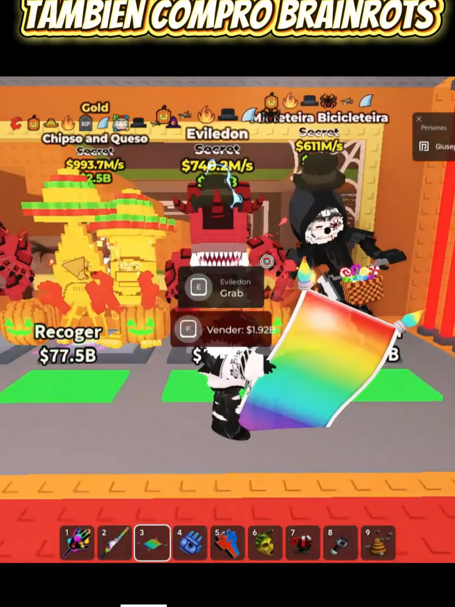 Hoy conseguimos por primera ves nuestro Eviledon y Chipso and queso #Robaunbrainrot #roblox #halloween #Shuls #Brainrots