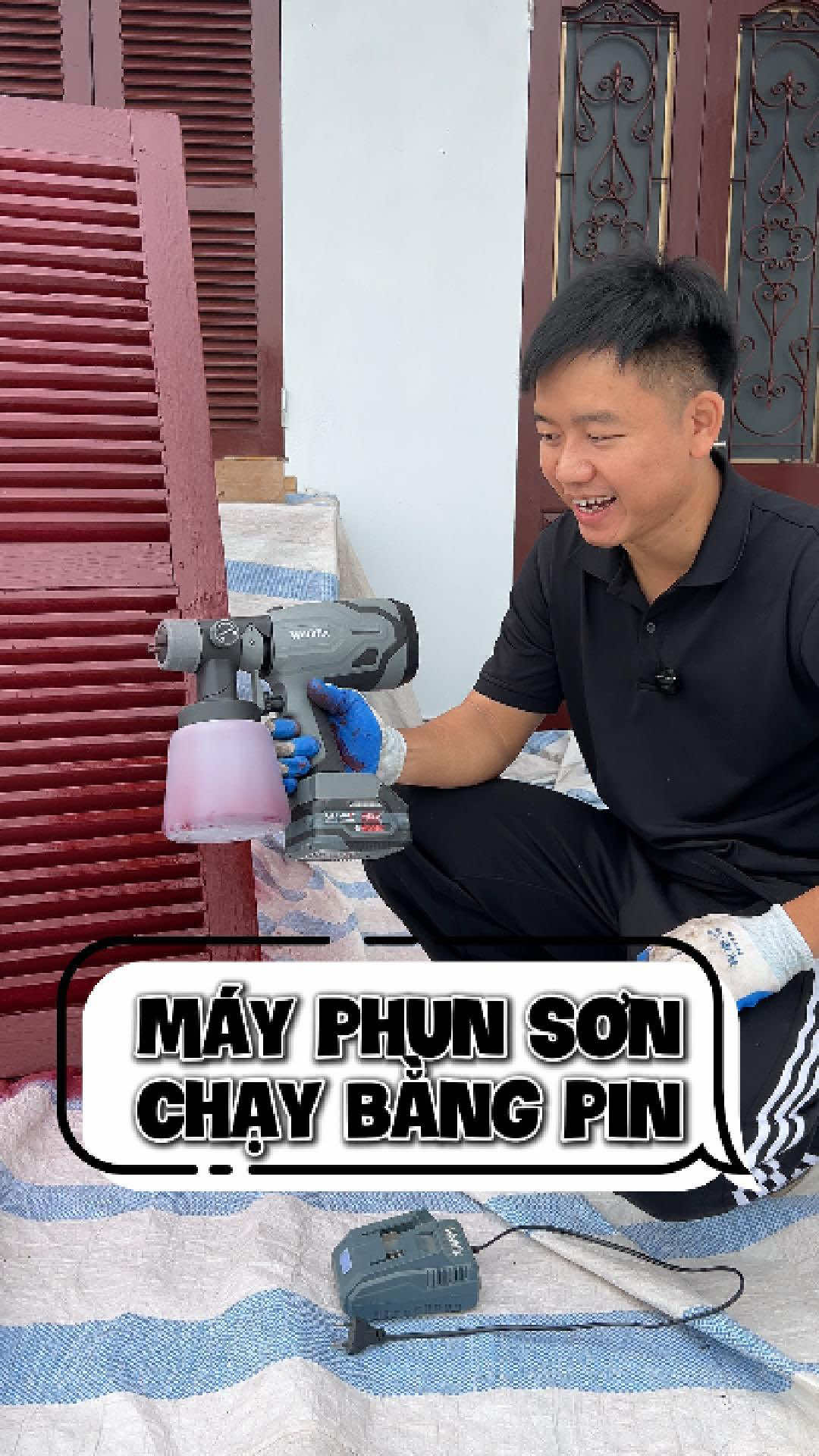 Máy phun sơn chạy bằng pin, không cần tới máy nén hơi không dây dợ lằng nhằng, dùng thì cực tiện ##tienkiemchung##kocnet