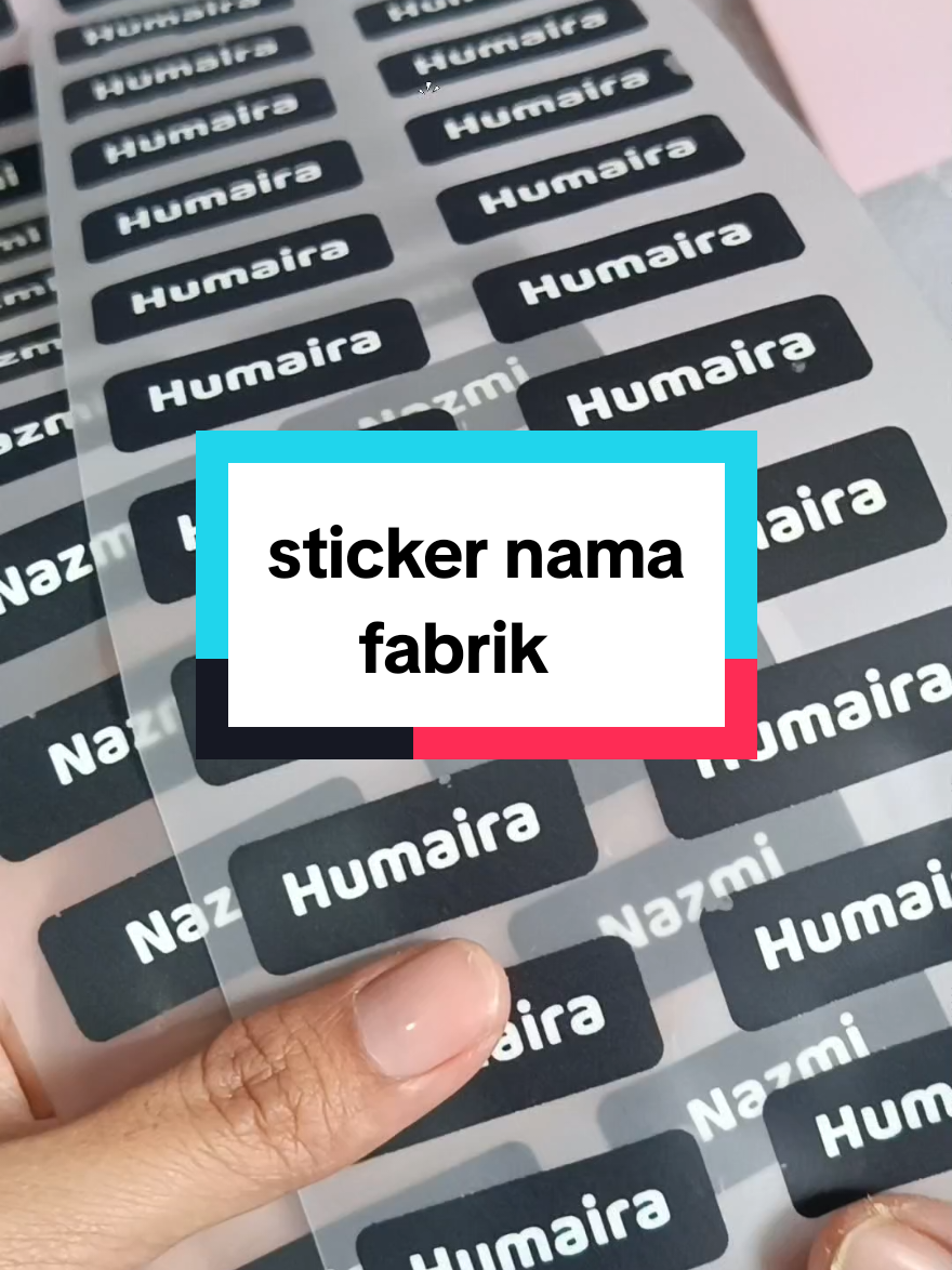 Replying to @sujerteh  senang kerja barang anak tak hilang #stickernamairon #stickernamafabrik #stickernama 
