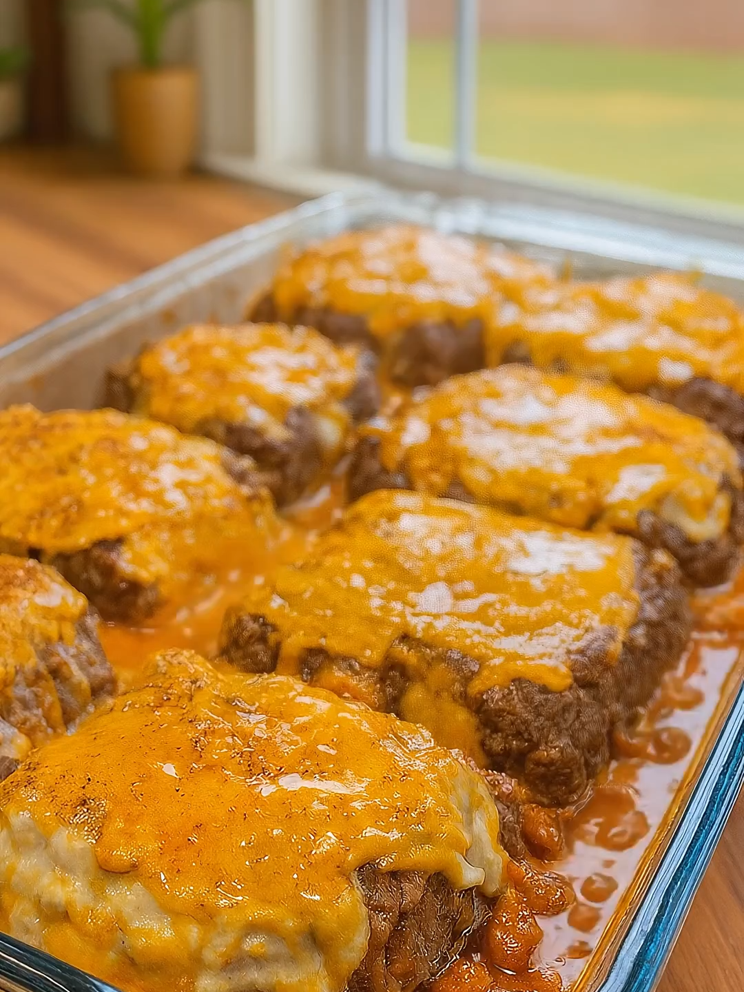 🥘 Amish Hamburger Steak Bake Recipe Prep Time: 15 minutes Cook Time: 45 minutes Total Time: 1 hour Servings: 6 --- 🧾 Ingredients For the Steak Patties: 2 lbs (900 g) ground beef 1 small onion, finely chopped 2 cloves garlic, minced 1 large egg ½ cup breadcrumbs or crushed crackers 1 teaspoon salt ½ teaspoon black pepper 1 teaspoon Worcestershire sauce For the Gravy and Topping: 1 (10.5 oz) can cream of mushroom soup 1 cup milk 1½ cups shredded cheddar cheese Optional: ½ teaspoon paprika for color Optional: 1 tablespoon butter for richness --- 👩‍🍳 Instructions 1. Preheat the Oven: Preheat your oven to 375°F (190°C). 2. Prepare the Hamburger Steaks: In a large bowl, mix together ground beef, onion, garlic, egg, breadcrumbs, salt, pepper, and Worcestershire sauce until combined. Shape into 6 thick patties and place them in a greased 9×13-inch baking dish. 3. Make the Sauce: In a separate bowl, whisk together the cream of mushroom soup and milk until smooth. Pour this mixture evenly over the patties in the dish. 4. Bake: Cover the dish with foil and bake for 30 minutes. Remove foil, sprinkle shredded cheddar cheese evenly on top of each patty, and bake uncovered for another 10–15 minutes, or until the cheese is melted and bubbly. 5. Serve: Remove from oven and let rest for a few minutes. Sprinkle a little paprika or chopped parsley for color. --- 🍽️ Serving Suggestion: Serve warm with mashed potatoes, buttered noodles, or steamed vegetables for a hearty Amish-style comfort meal.