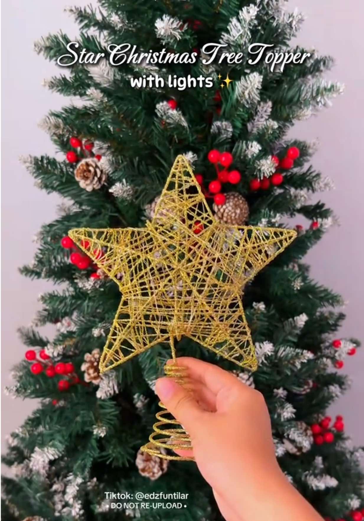 Star Christmas Tree Topper with Lights ❤️✨ #starchristmastreetopper #christmastreetopper #startopperonchristmastree #christmasdecor #christmasdecorations 