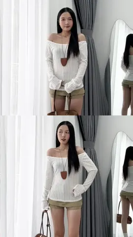 Áo Trễ Vai Tăm Đũa Lông #miho #mihohouse #thuhoai131220 #review #outfit 